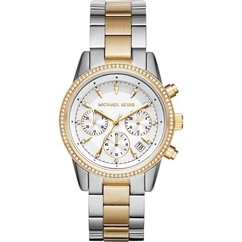 Michael Kors Women's Ritz Two Tone Chrono Watch 37mm .